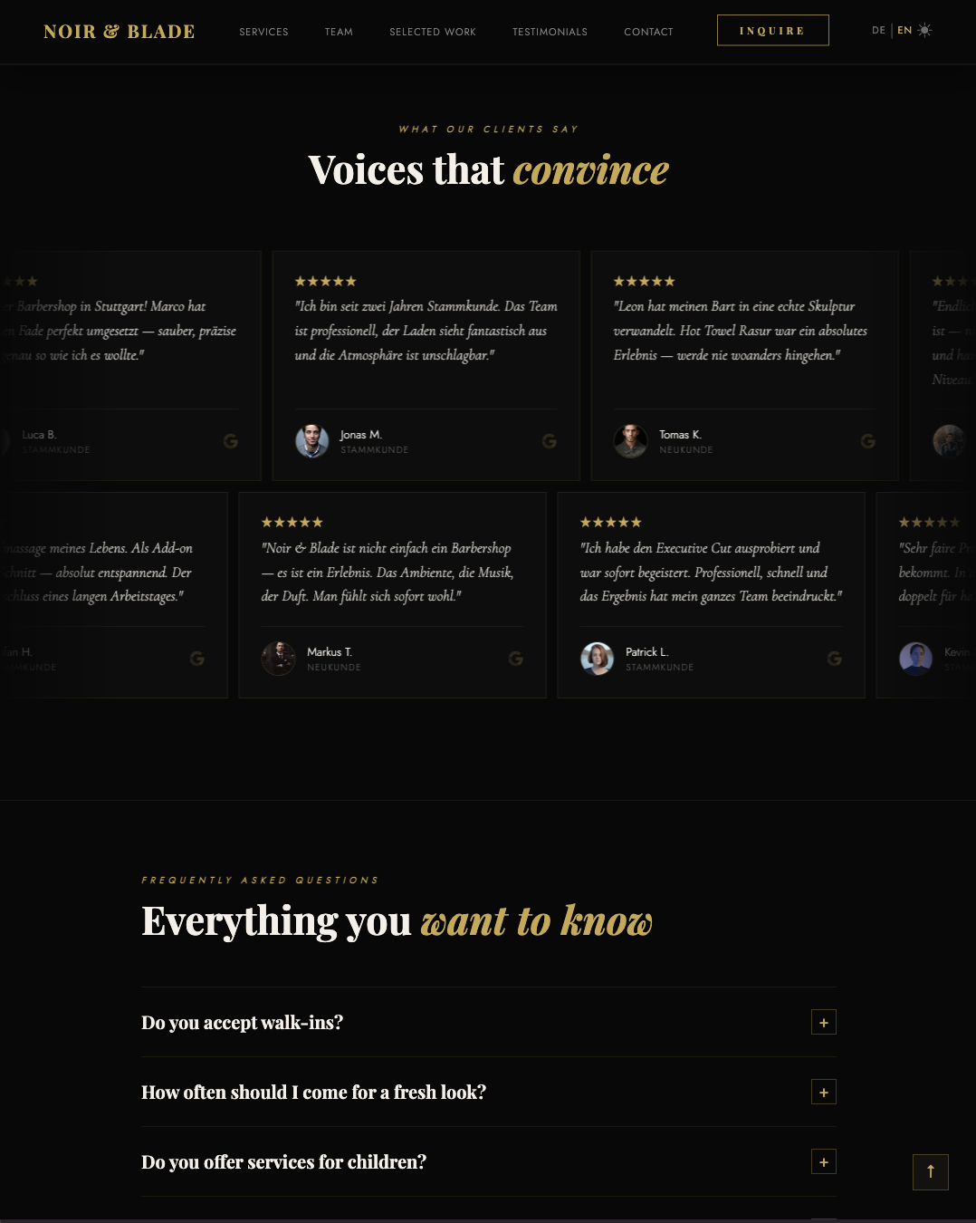 Testimonials Section