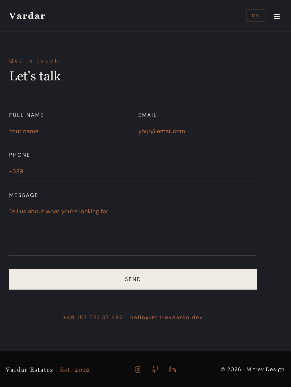 Booking Form